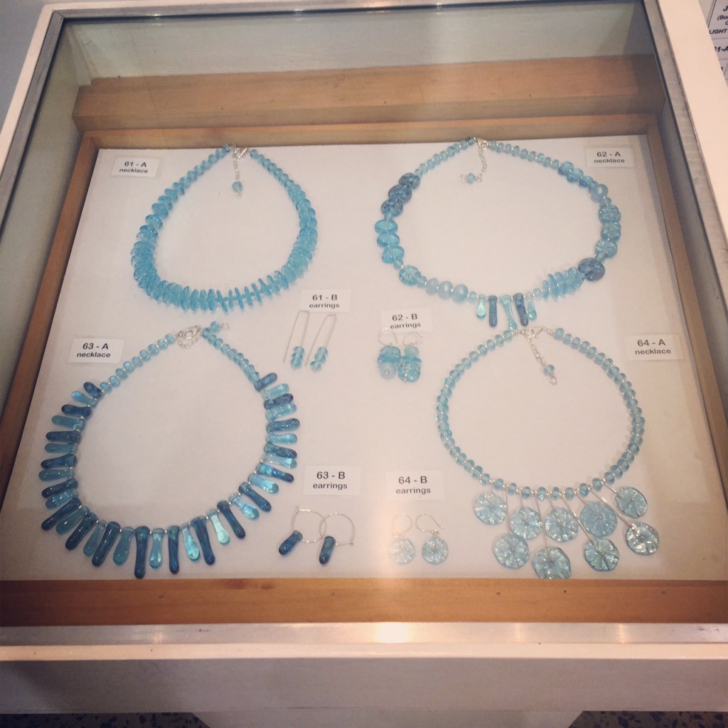 This collection of jewellery was made from a Bombay Sapphire Gin bottle!!