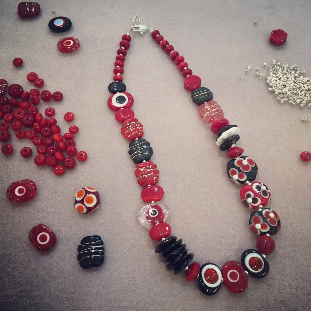 Custom Red/Black/White necklace for a customer