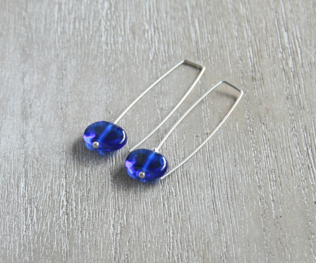 Skyy Vodka recycled handmade glass bead earrings