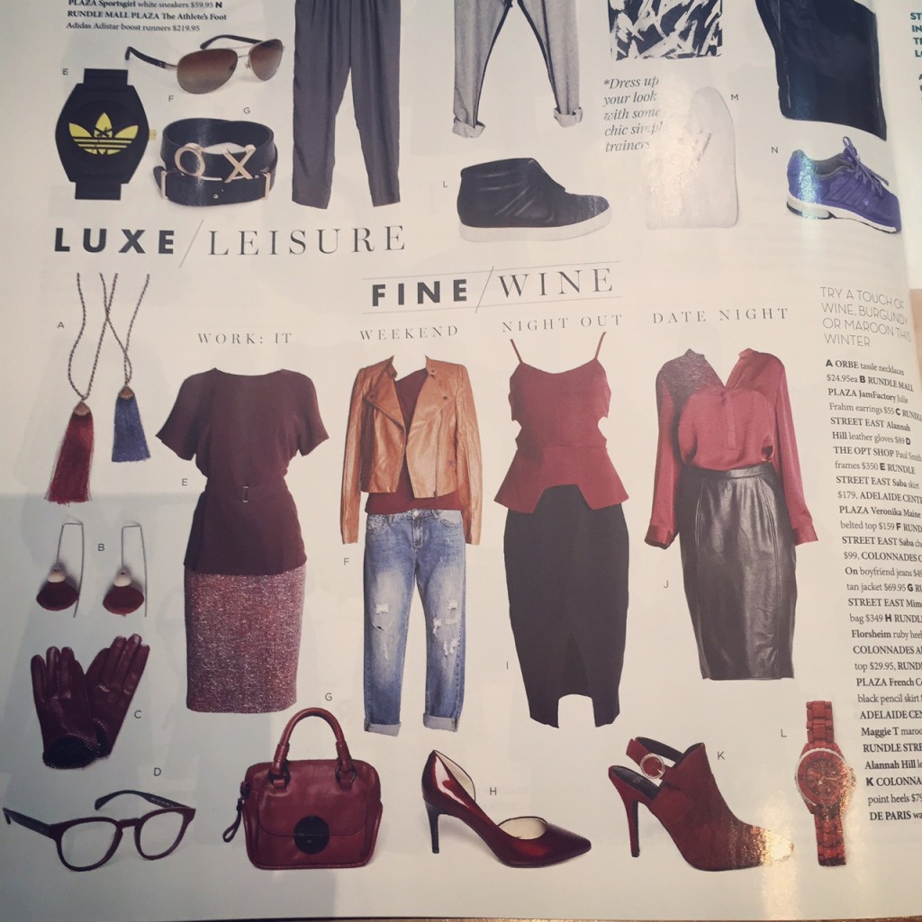 Earrings by Julie Frahm featured in the South Australian Style magazine