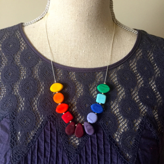 Colour wheel necklace by Julie Frahm, looks fantastic on too.