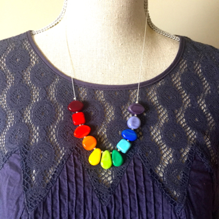 This colour wheel necklace looks beautiful on!