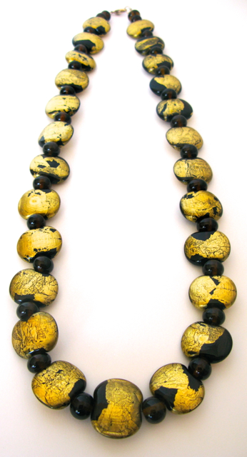 Necklace made from a Coopers Sparkling Ale bottle, with 14ct Gold Leaf