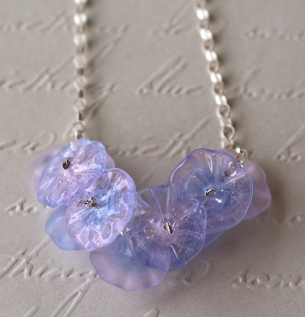 Pantone Colour of the Year - Rose Quartz and Serenity - Handmade glass beads and jewellery by Julie Frahm