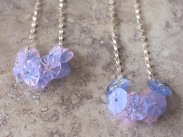 Pantone Colour of the Year - Rose Quartz and Serenity - Handmade glass beads and jewellery by Julie Frahm
