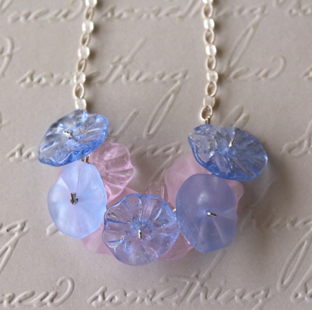 Pantone Colour of the Year - Rose Quartz and Serenity - Handmade glass beads and jewellery by Julie Frahm