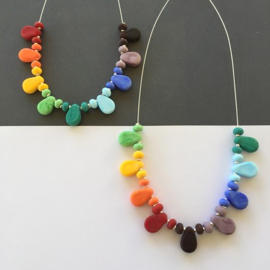 Colourful drop necklaces
