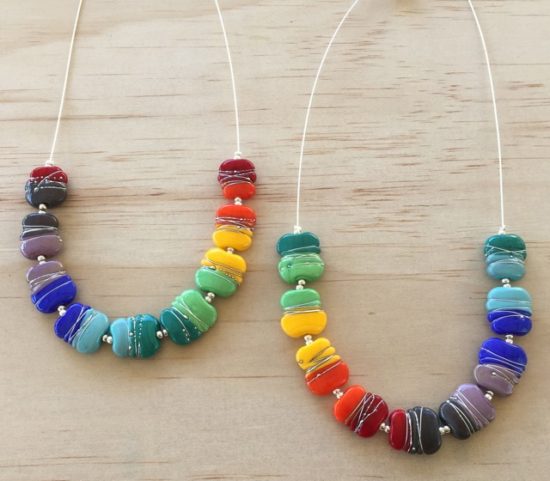 Colourful Fine Silver wire necklaces