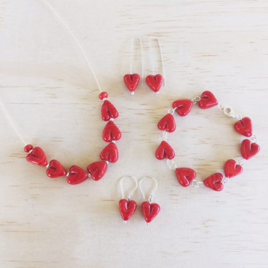 New Red handmade glass bead jewellery by Julie Frahm