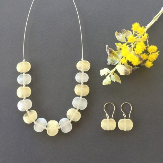 Silver Gold handmade glass bead jewellery by Julie Frahm