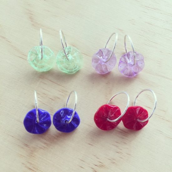 hoop earrings with changeable glass beads