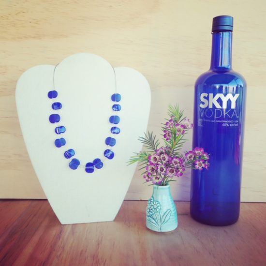 Skyy vodka recycled glass jewellery