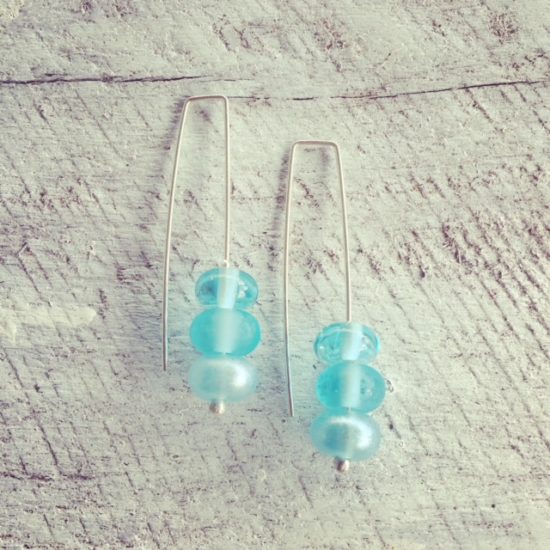 recycled glass earrings