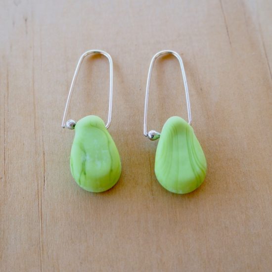 bright green earrings