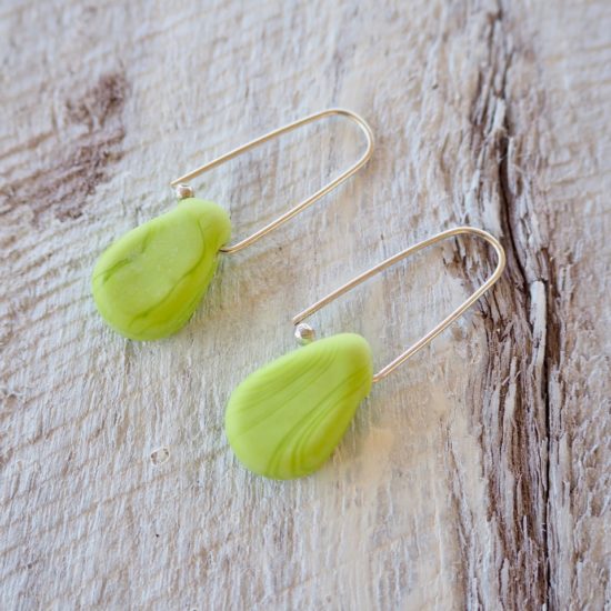 bright green earrings