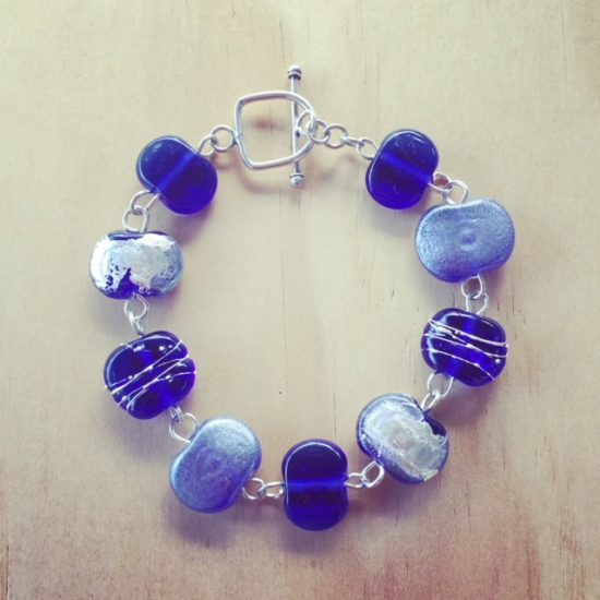 recycled glass bracelet