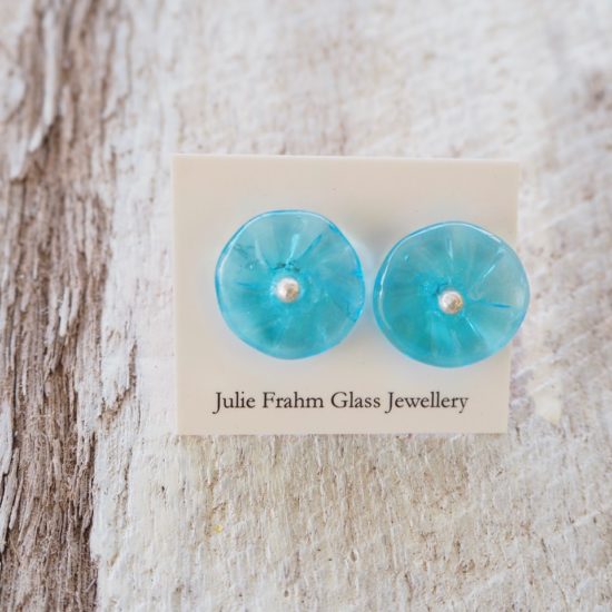 blue flower earrings