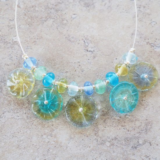 blue flower necklace