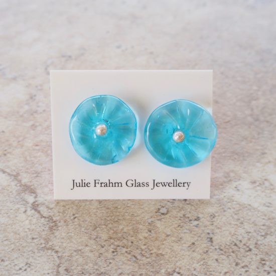 blue flower earrings