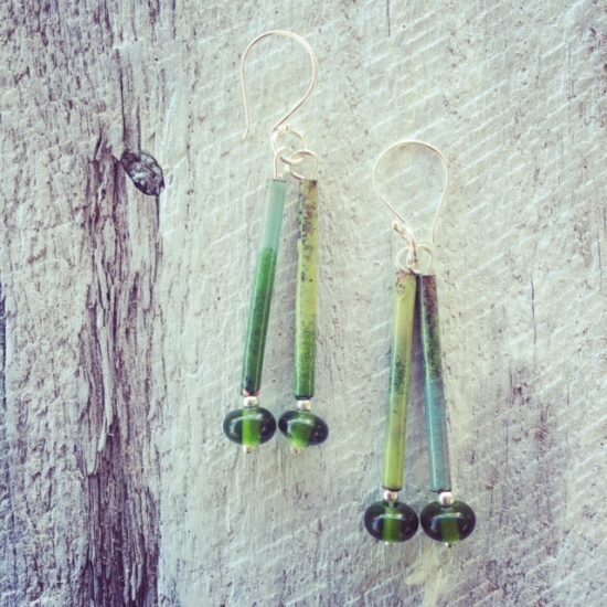 recycled glass earrings