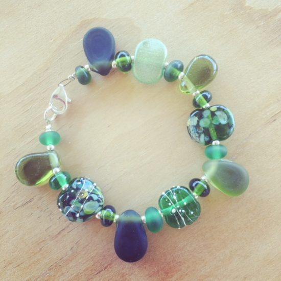 recycled glass bracelet