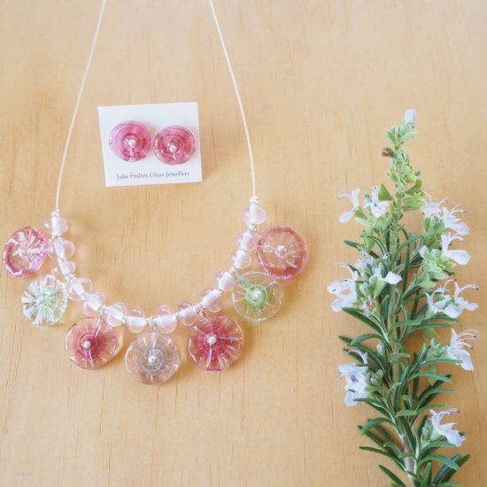 pink flower necklace