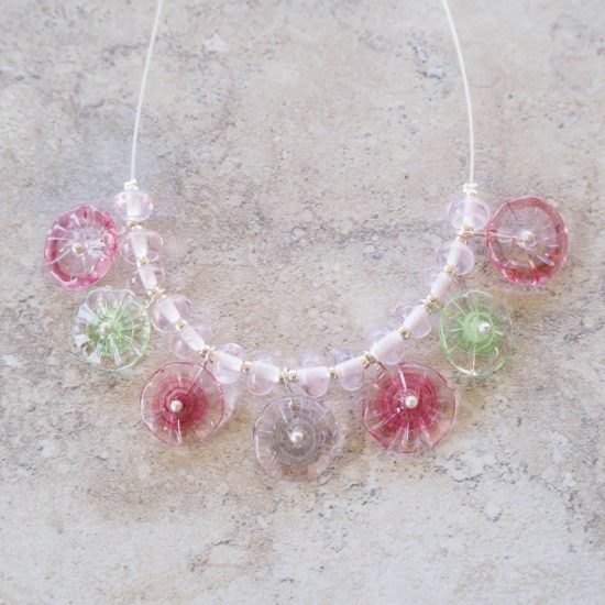 pink flower necklace