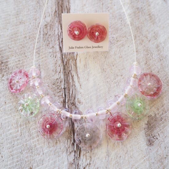 pink flower necklace