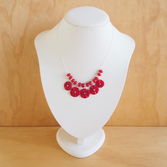 red glass necklace