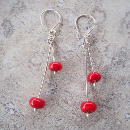 red earrings