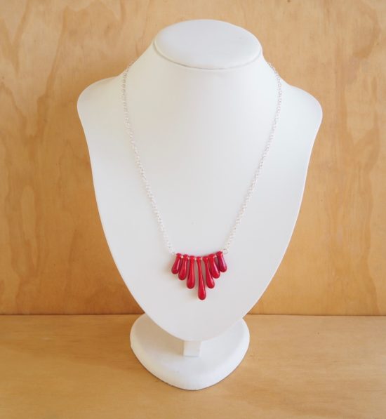 red glass necklace