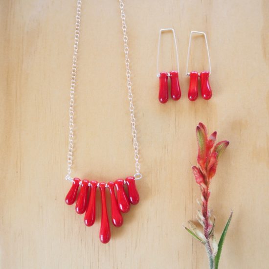 red glass jewellery