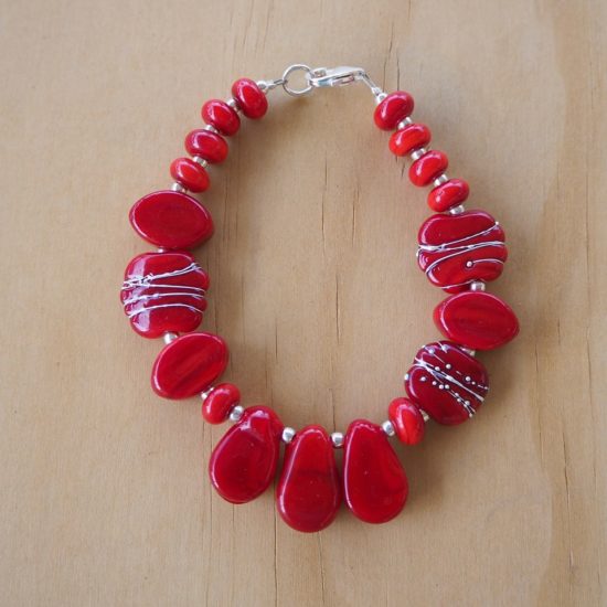 red glass bracelet