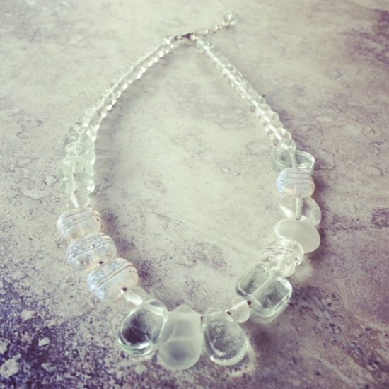 Recycled glass necklace