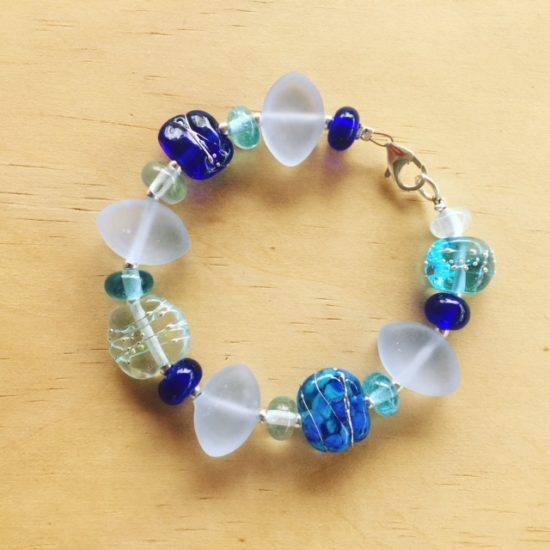 blue glass bracelet