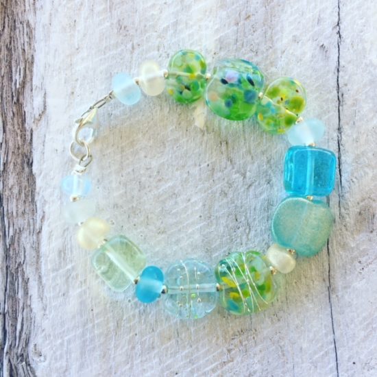 recycled glass bracelet 