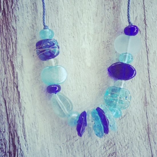 recycled glass necklace