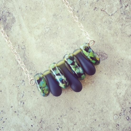 recycled glass necklace