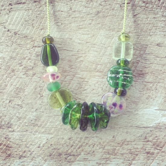 recycled glass necklace