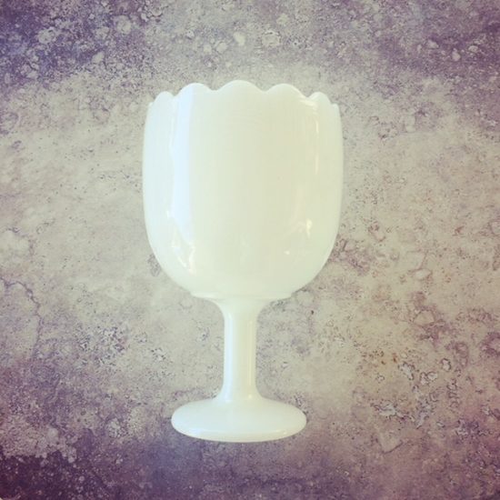 milk glass goblet