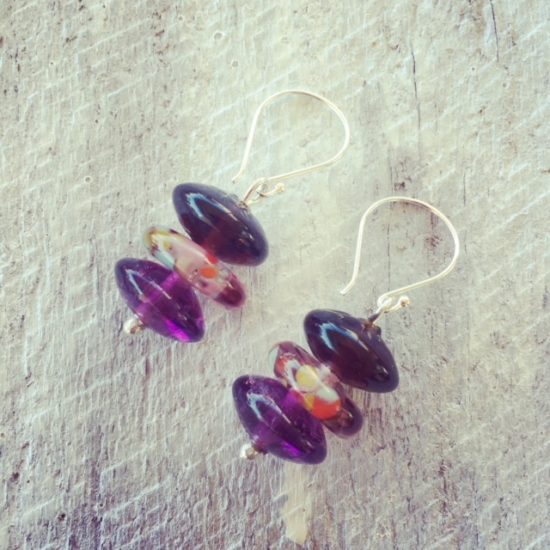 recycled glass earrings