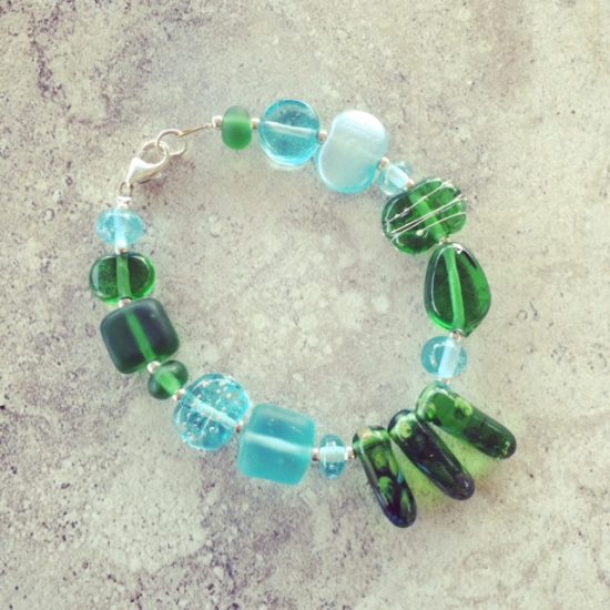 recycled glass bracelet