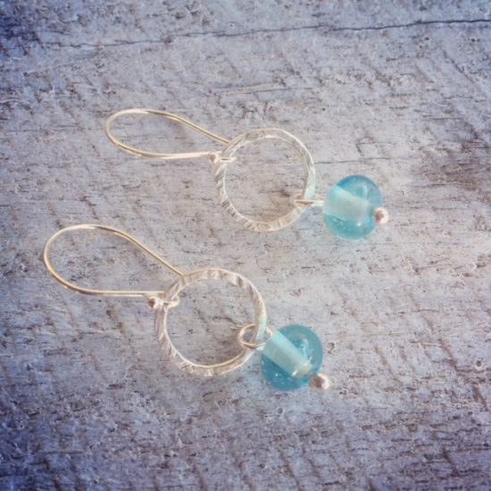 recycled glass earrings