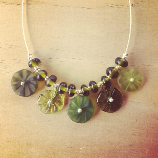 recycled glass necklace 