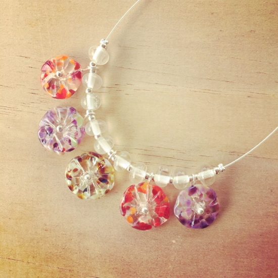 recycled glass necklace