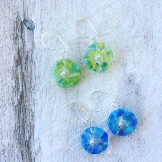 recycled glass earrings