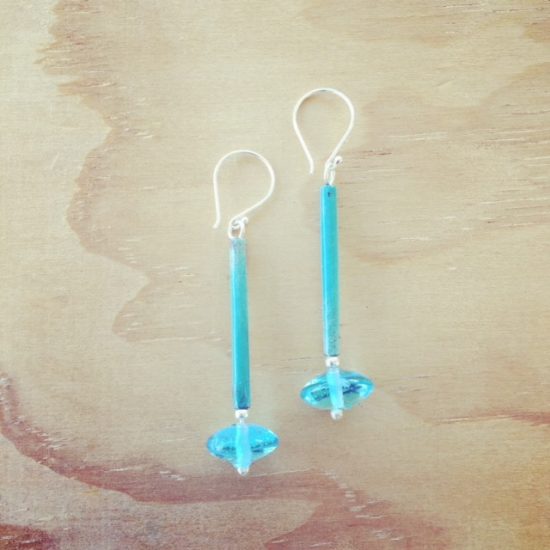 recycled glass earrings