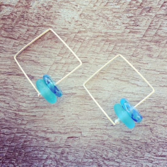 recycled glass earrings