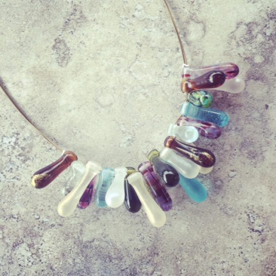 recycled glass necklace 