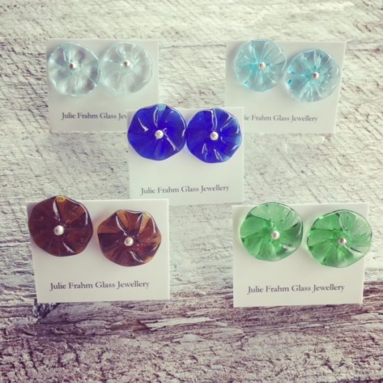 recycled glass earrings